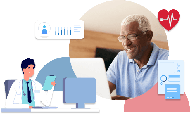 aocs-senior-on-laptop-with-doctor Senior man on laptop with doctor