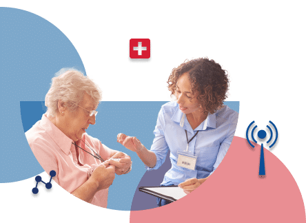 nurse-consulting-senior-pers-device Nurse consulting senior about pers device