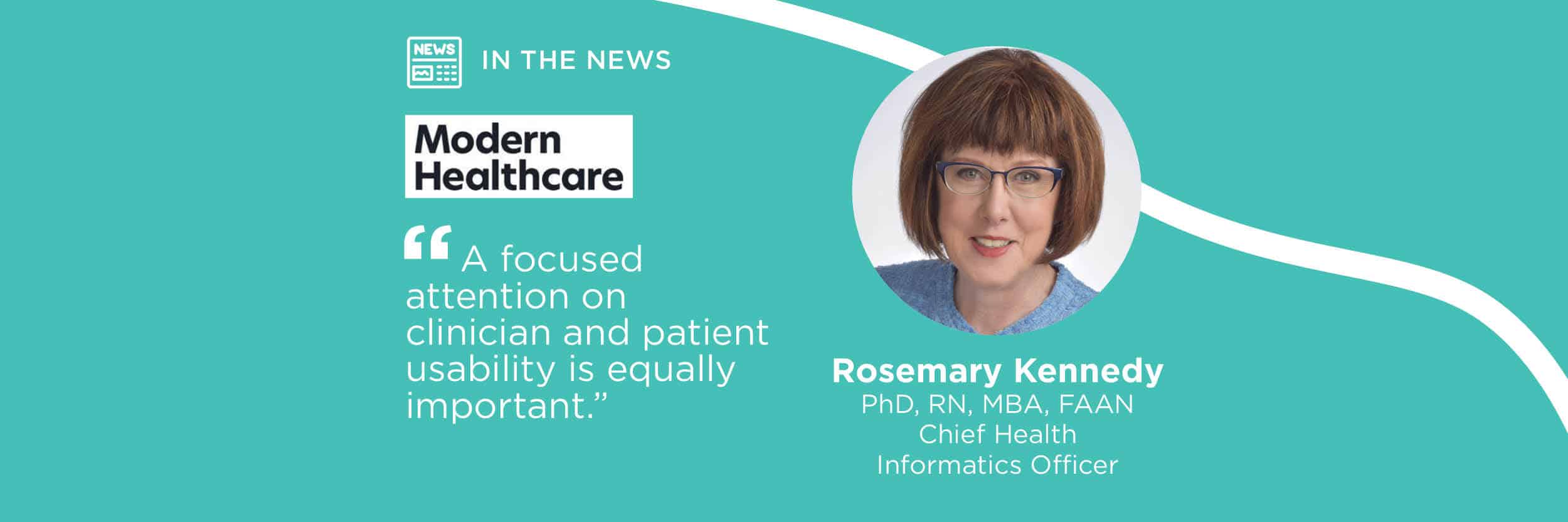 Chief Health Informatics Officer Rosemary Kennedy news graphic